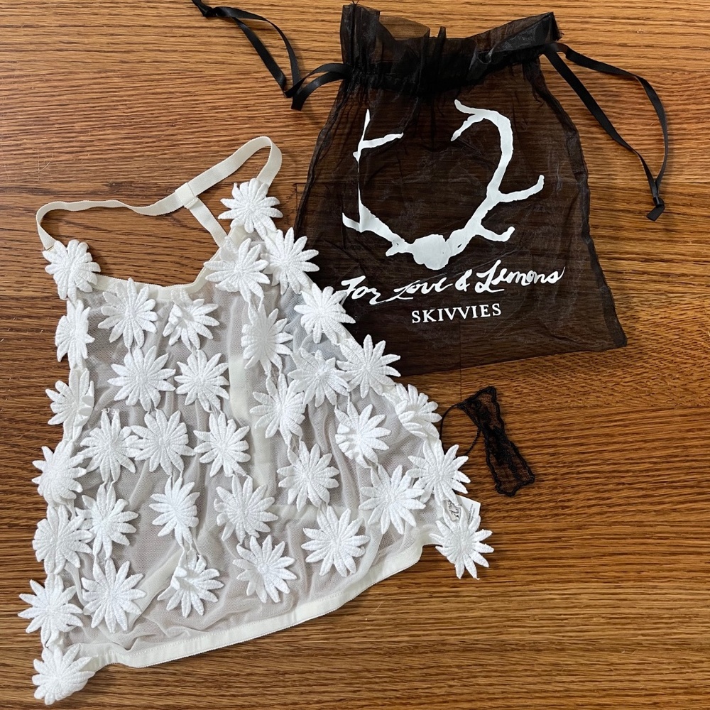 For Love and Lemons White Daisy Bralette